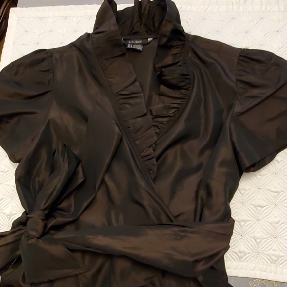 Zara Tops - Zara taffeta wrap blouse